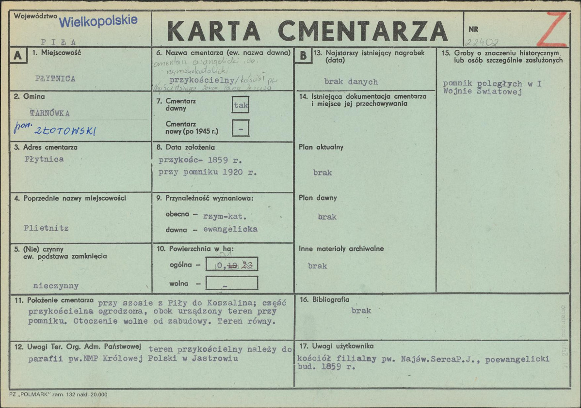 Karta cmentarza, skan nr 1