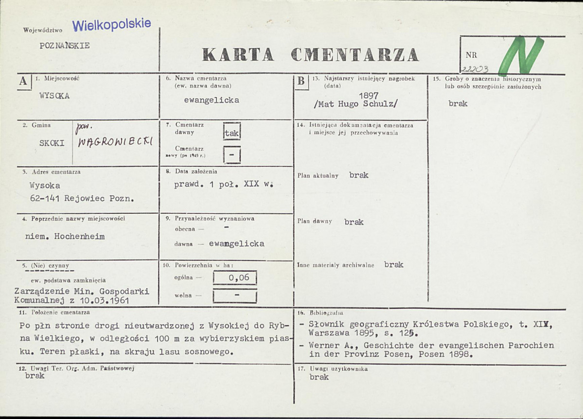 KC - Karta cmentarza, skan nr 1