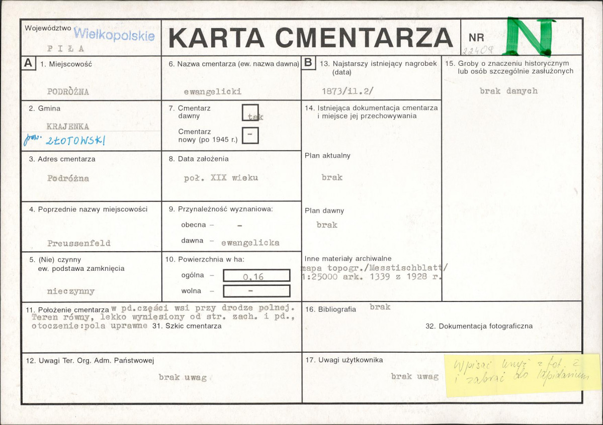 Karta cmentarza, skan nr 1