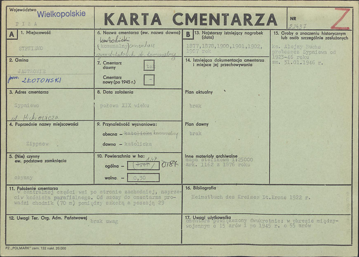 Karta cmentarza, skan nr 1