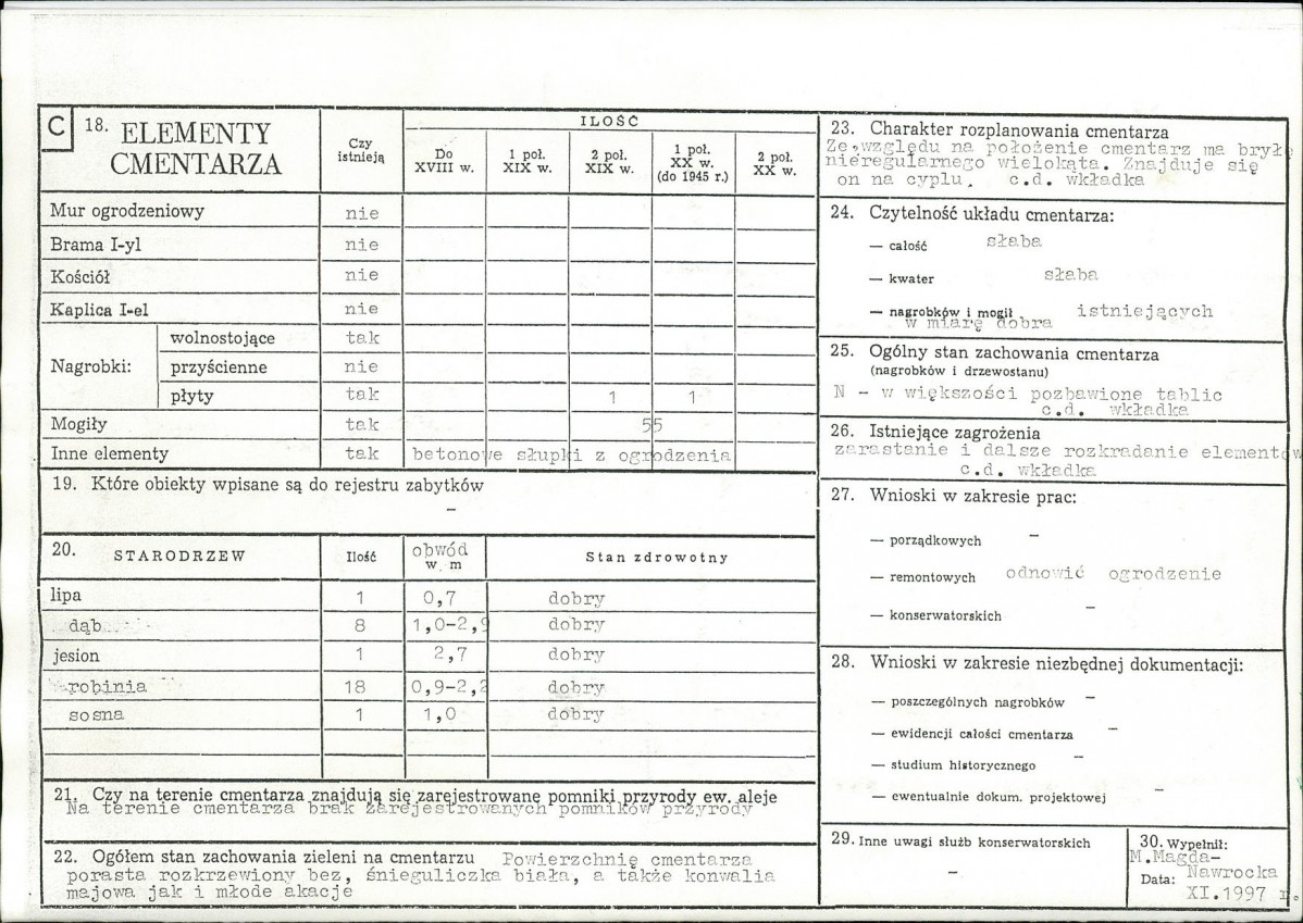 KC - Karta cmentarza, skan nr 2