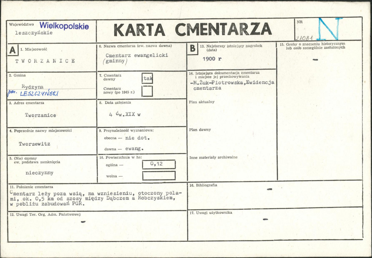 Karta cmentarza, skan nr 1