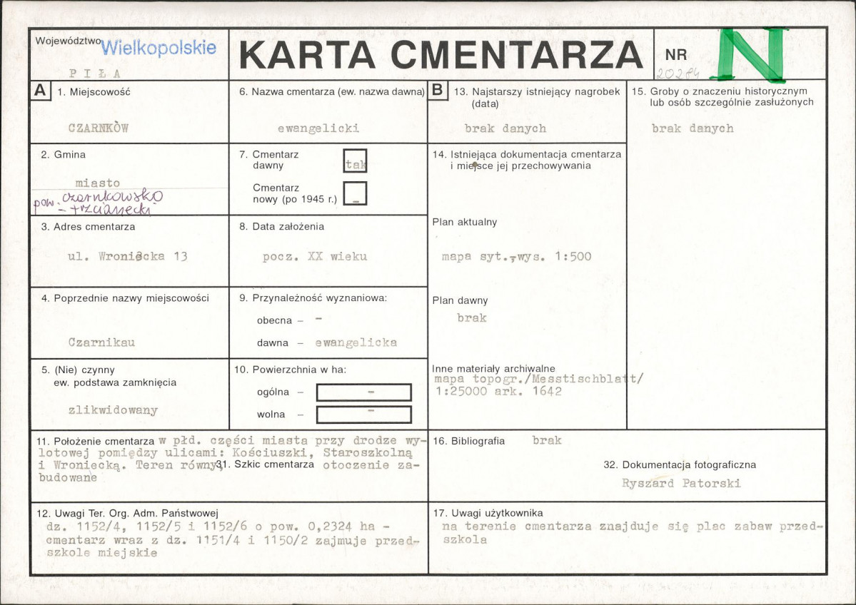 Karta cmentarza, skan nr 1