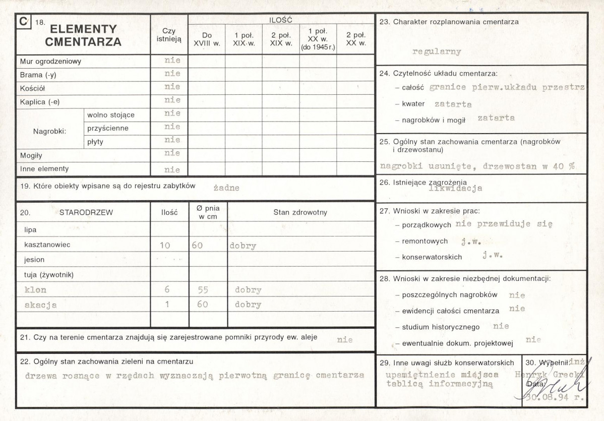 Karta cmentarza, skan nr 2