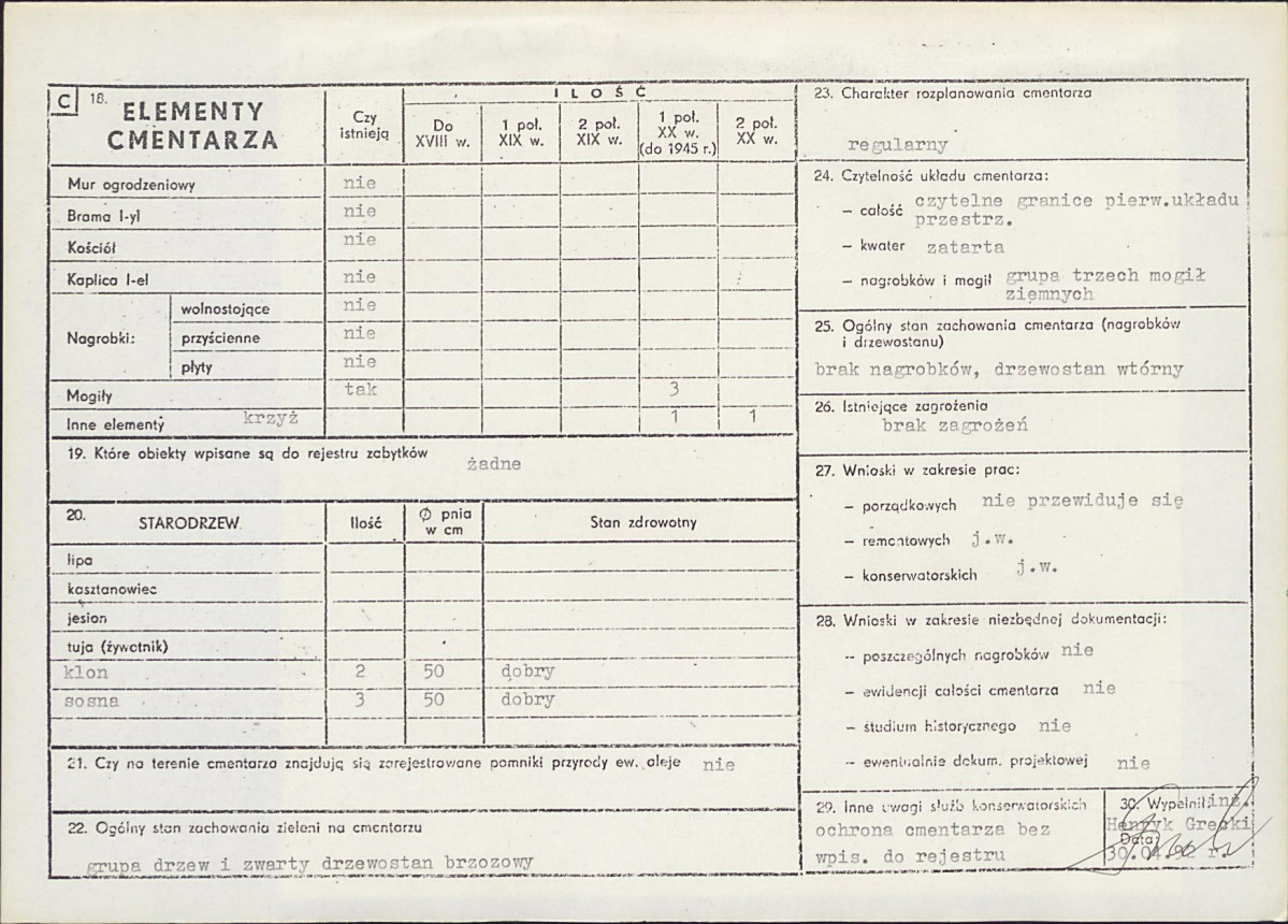 Karta cmentarza, skan nr 2