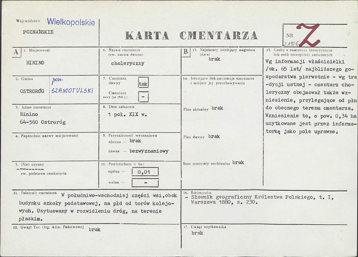 Karta cmentarza, skan nr 1