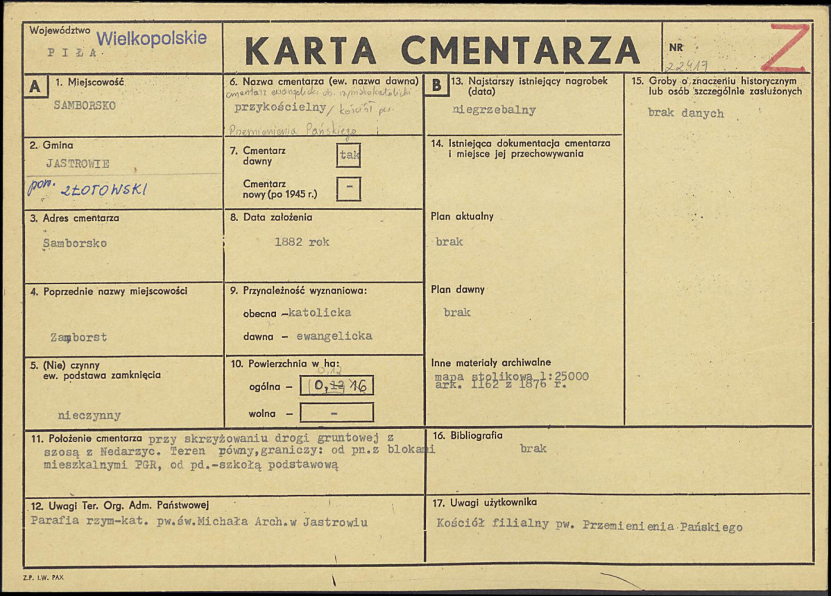Karta cmentarza, skan nr 1