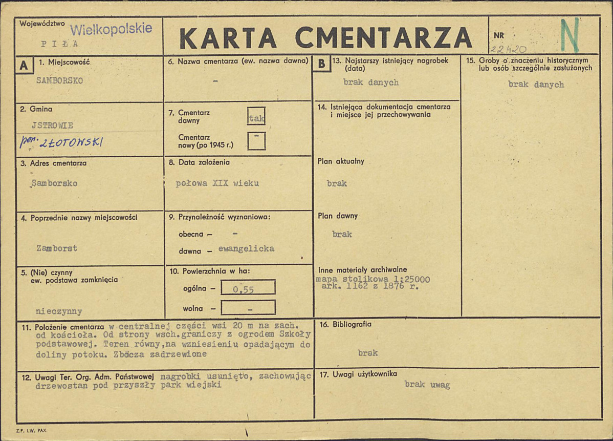 Karta cmentarza, skan nr 1