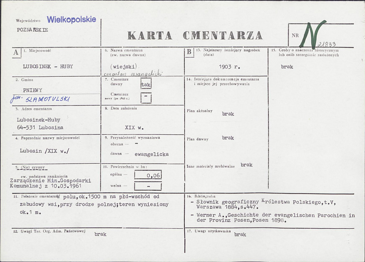 Karta cmentarza, skan nr 1