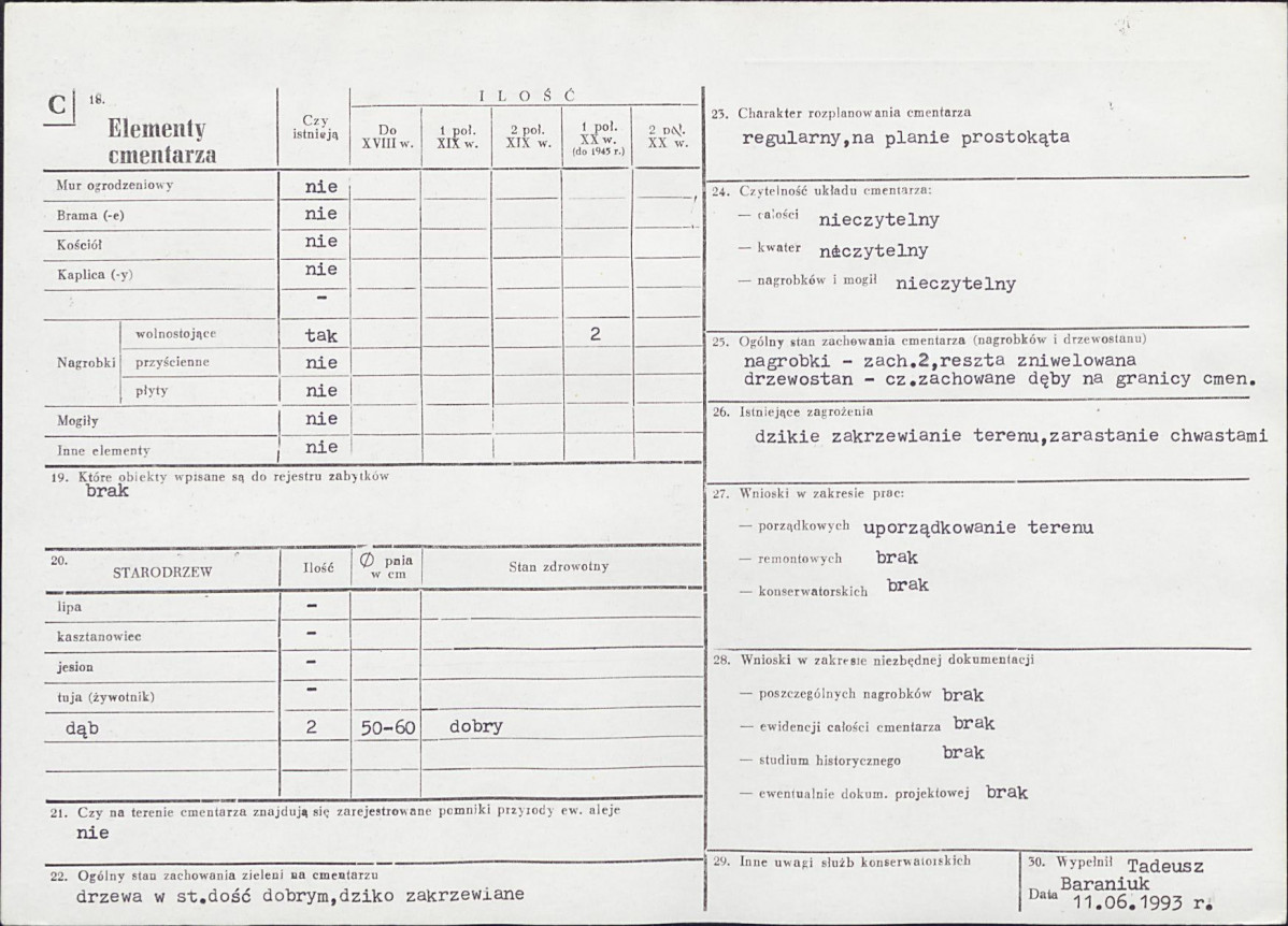 Karta cmentarza, skan nr 2