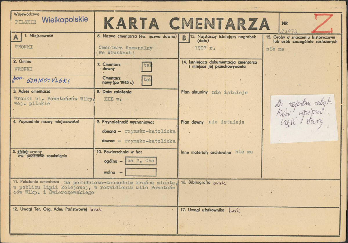 Karta cmentarza, skan nr 1