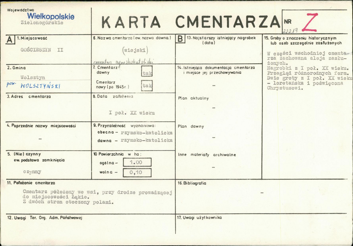 KC - Karta cmentarza, skan nr 1