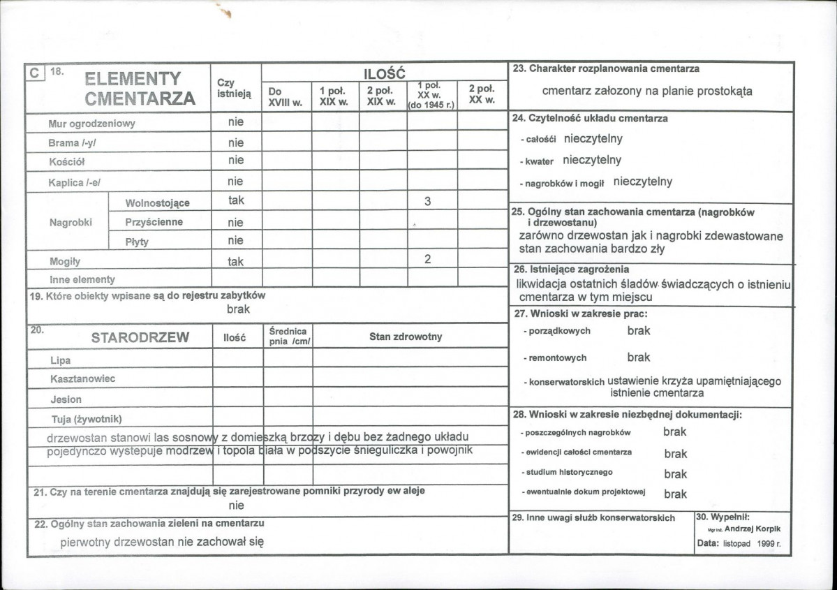 Karta cmentarza, skan nr 2