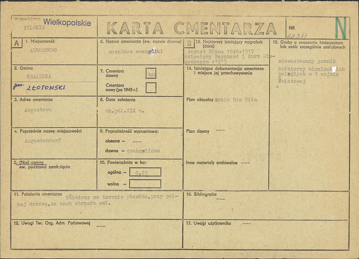 Karta cmentarza, skan nr 1