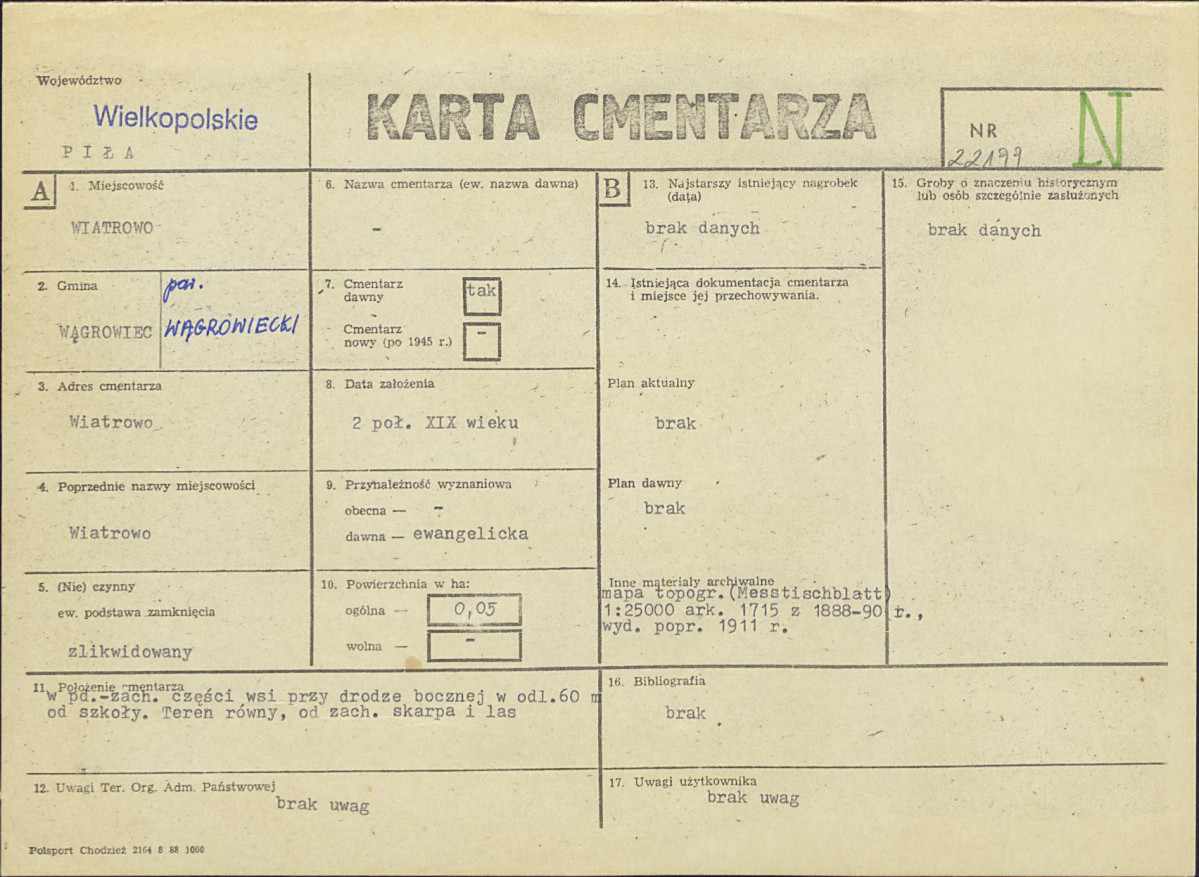 KC - Karta cmentarza, skan nr 1
