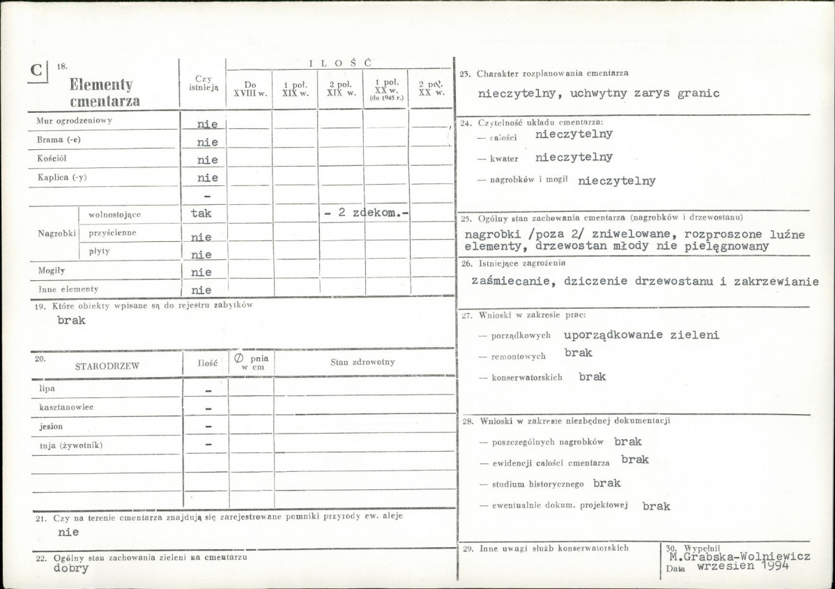 KC - Karta cmentarza, skan nr 2