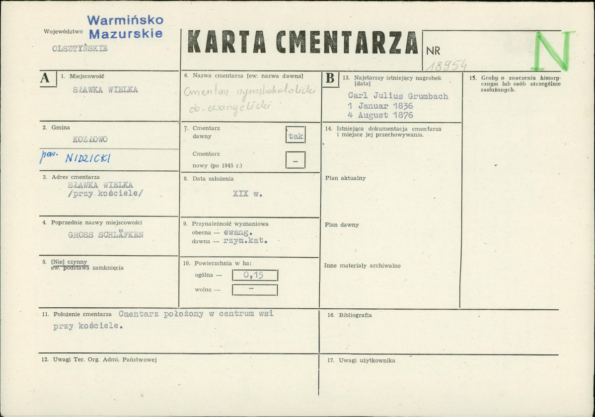 Karta cmentarza, skan nr 1