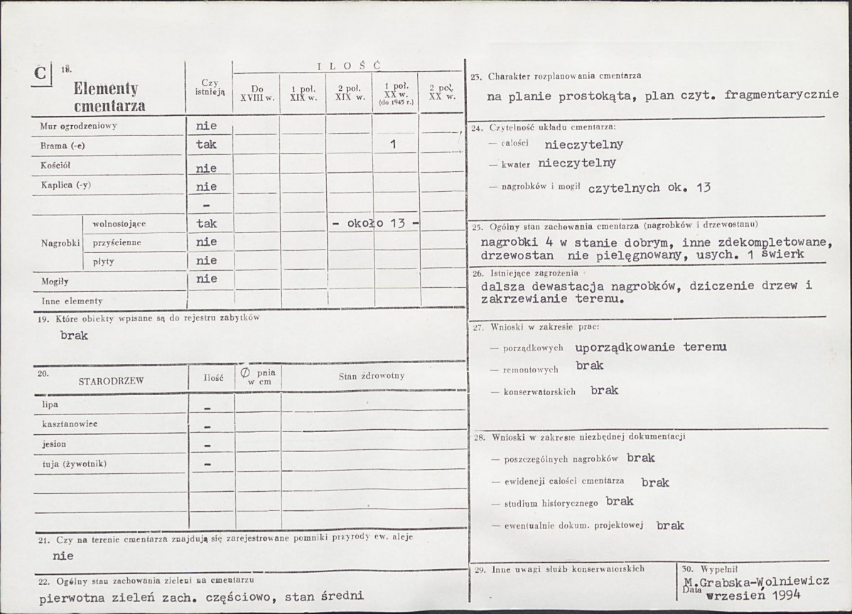 Karta cmentarza, skan nr 2