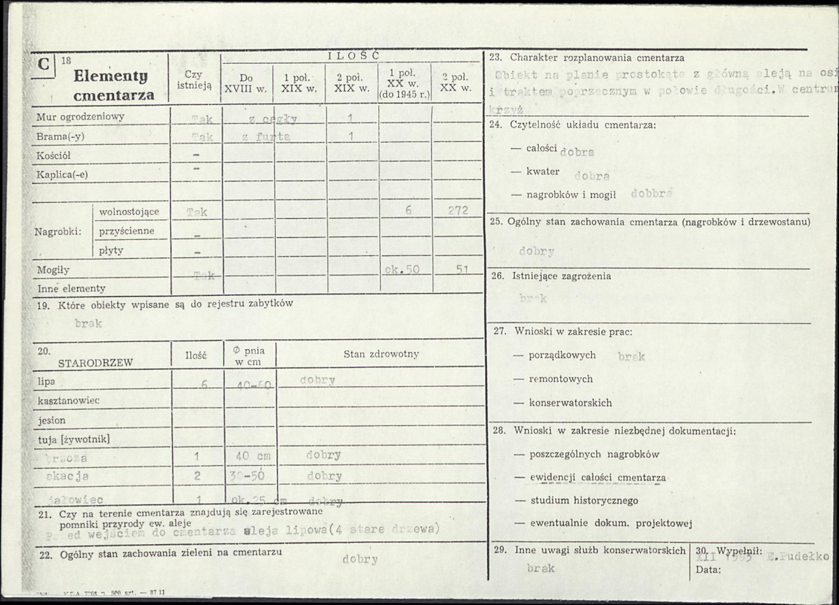 Karta cmentarza, skan nr 2