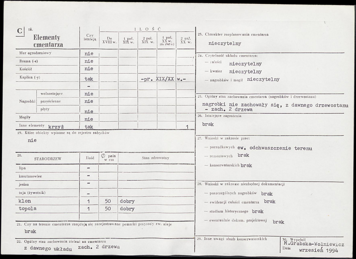 Karta cmentarza, skan nr 2