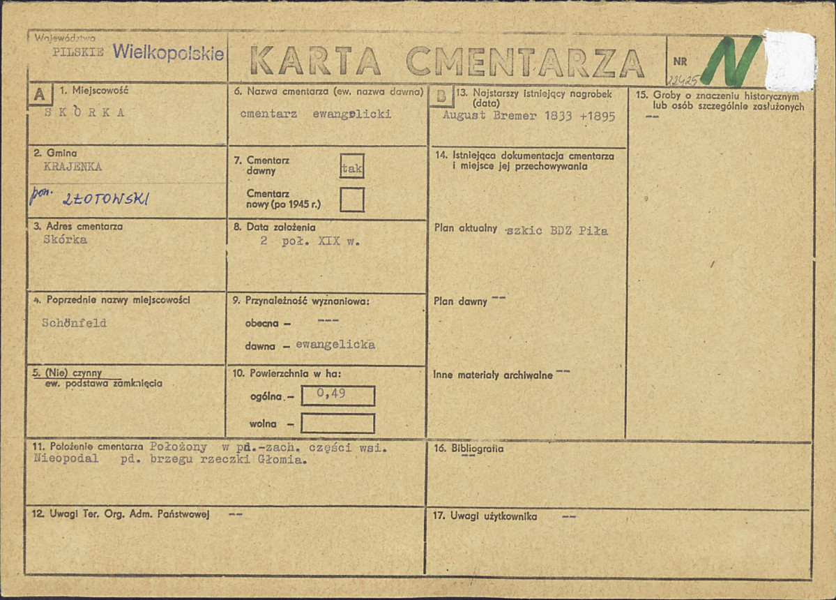 Karta cmentarza, skan nr 1