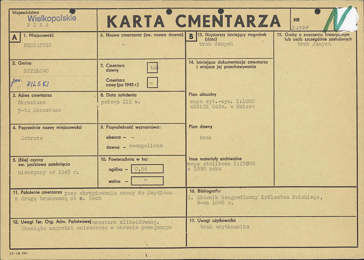 Karta cmentarza, skan nr 1
