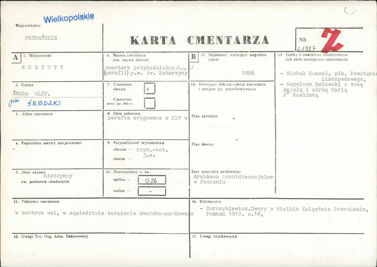 Karta cmentarza, skan nr 1