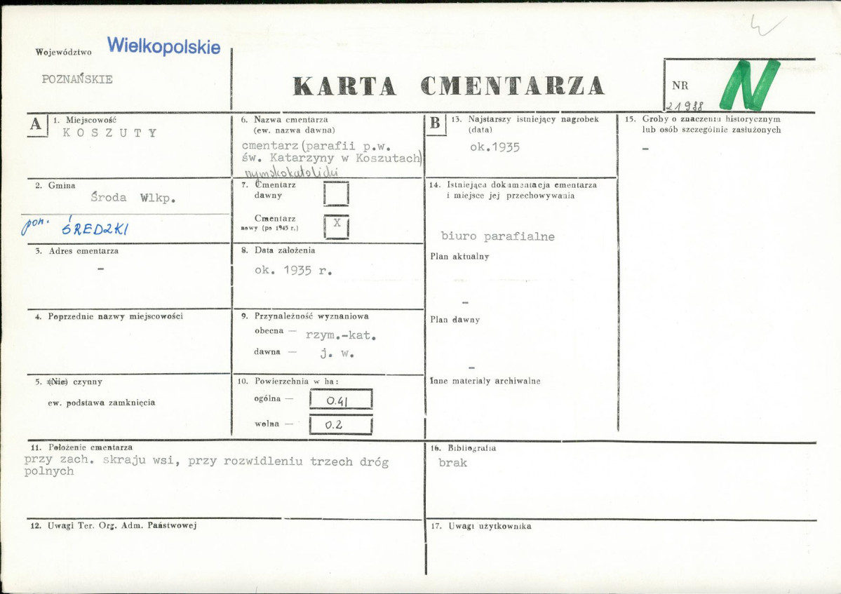 Karta cmentarza, skan nr 1