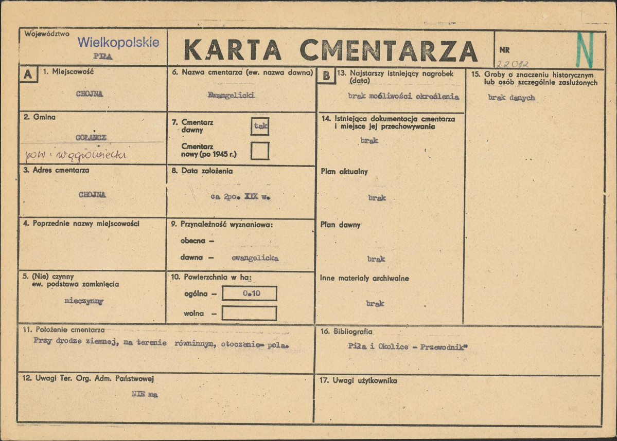 KC - Karta cmentarza, skan nr 1