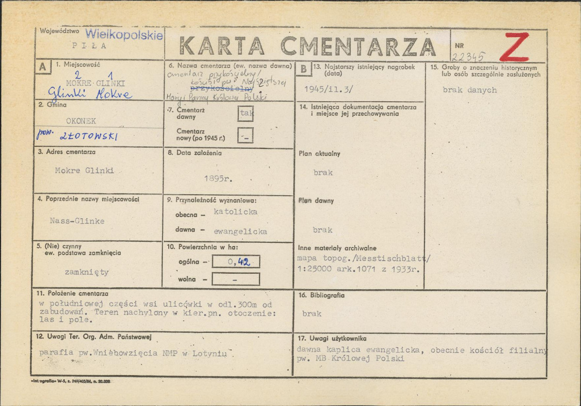 Karta cmentarza, skan nr 1
