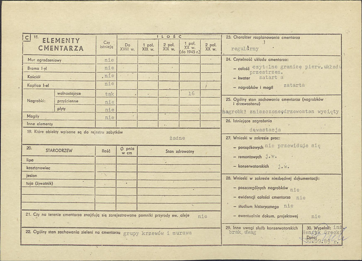 Karta cmentarza, skan nr 2