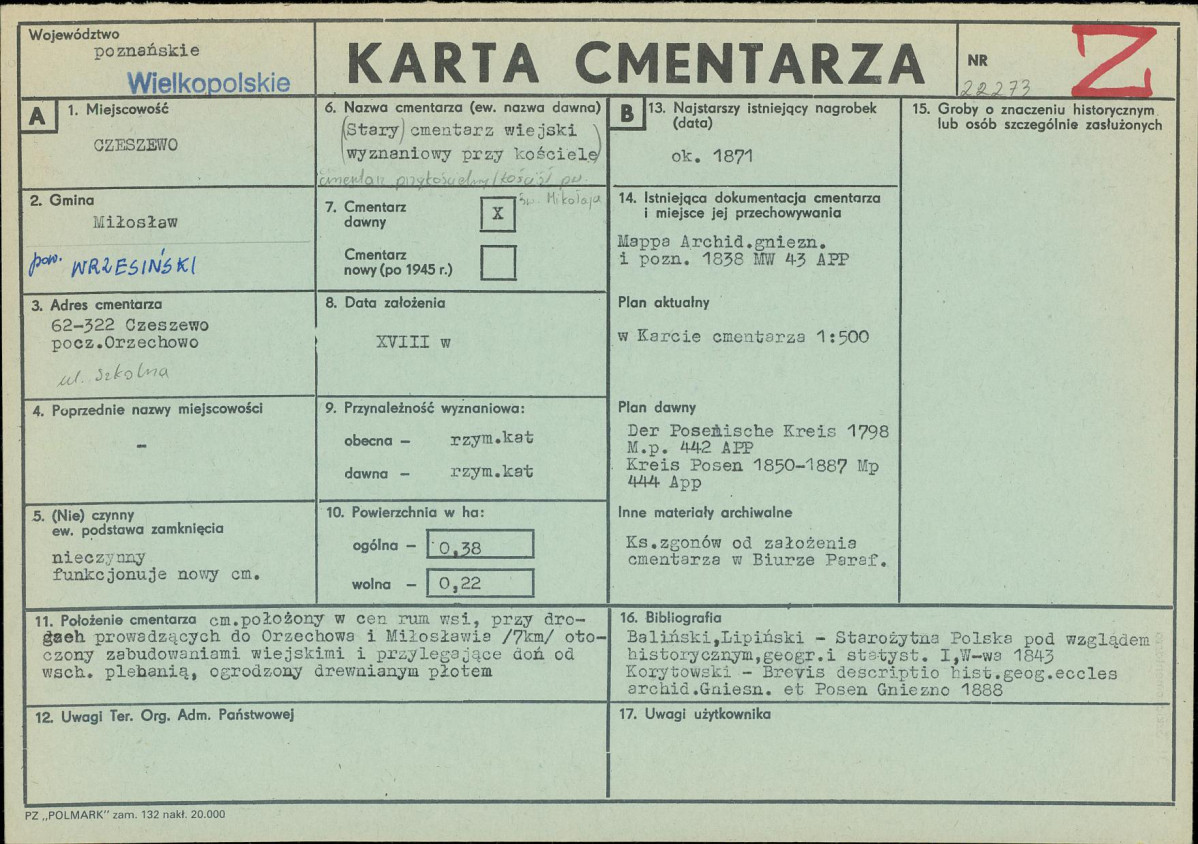 Karta cmentarza, skan nr 1
