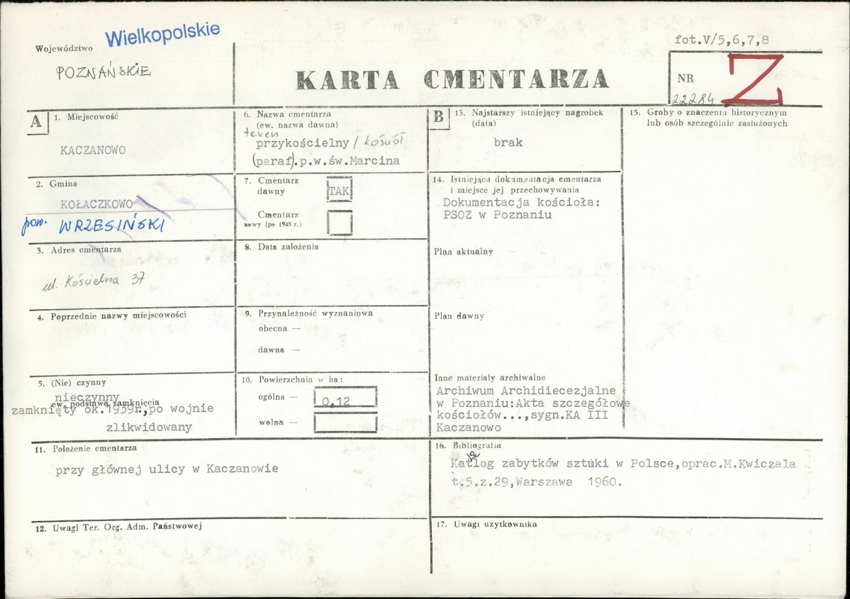 Karta cmentarza, skan nr 1