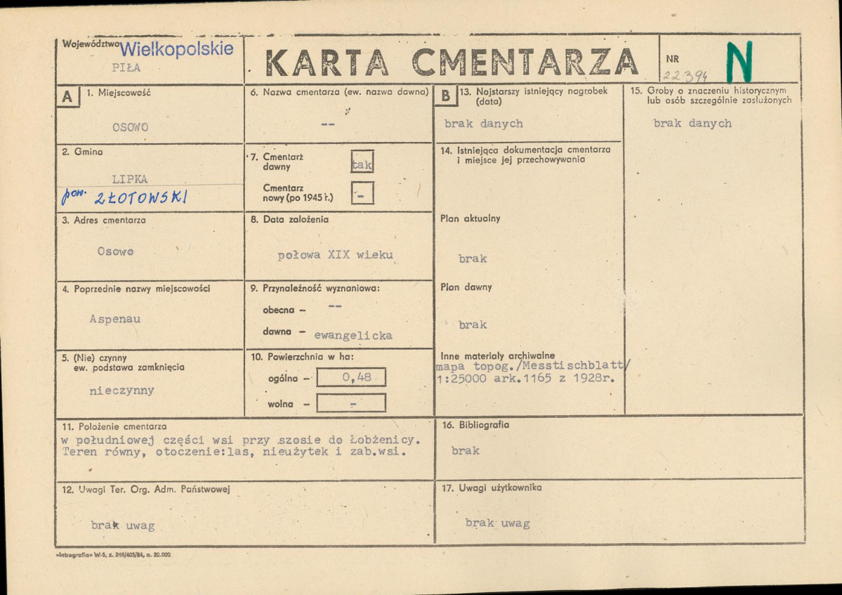 Karta cmentarza, skan nr 1