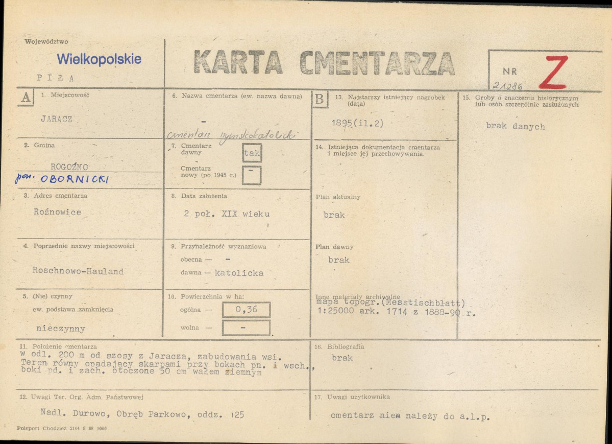 Karta cmentarza, skan nr 1