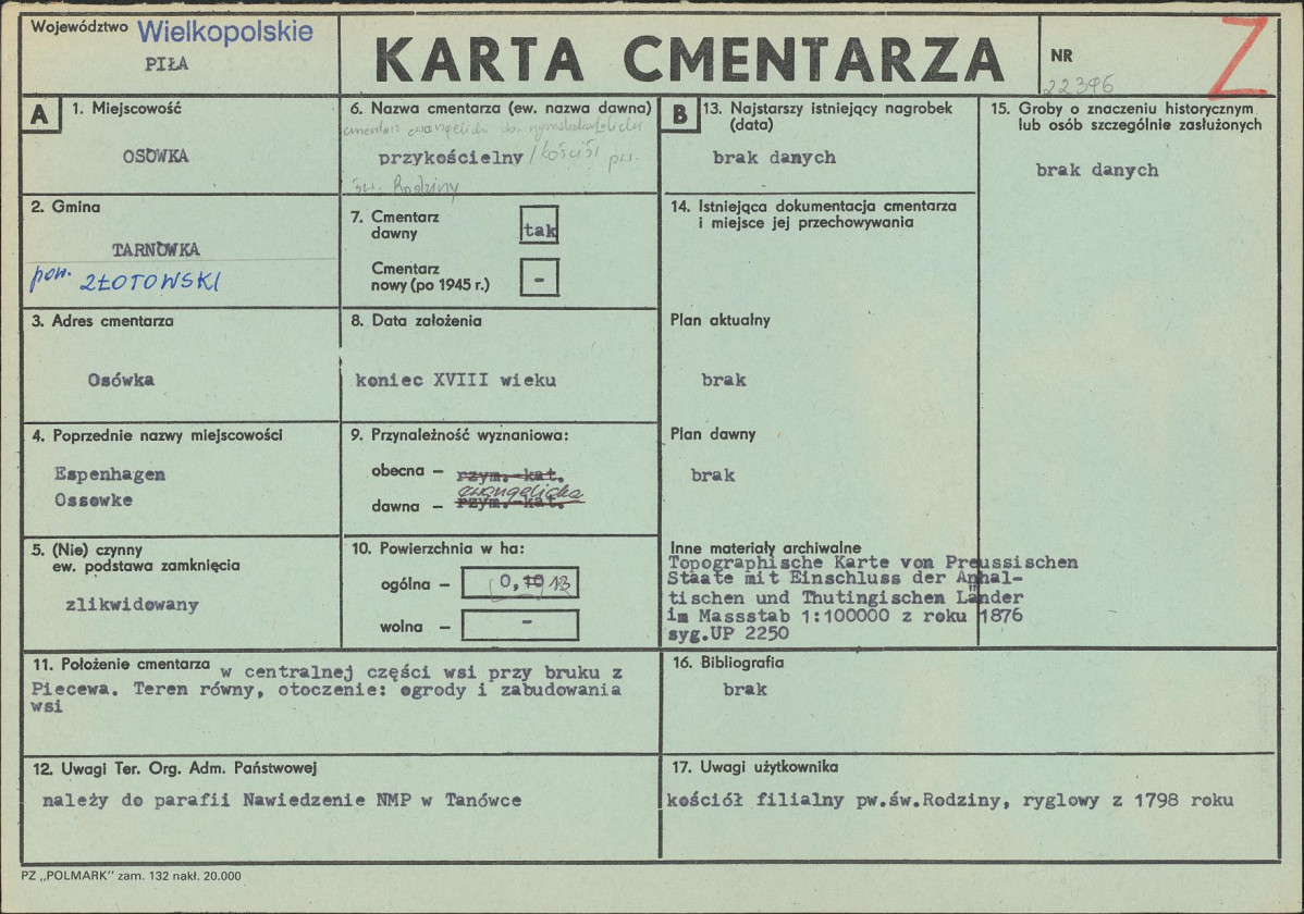 Karta cmentarza, skan nr 1