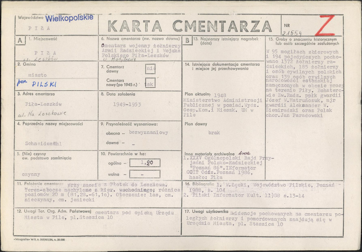 Karta cmentarza, skan nr 1
