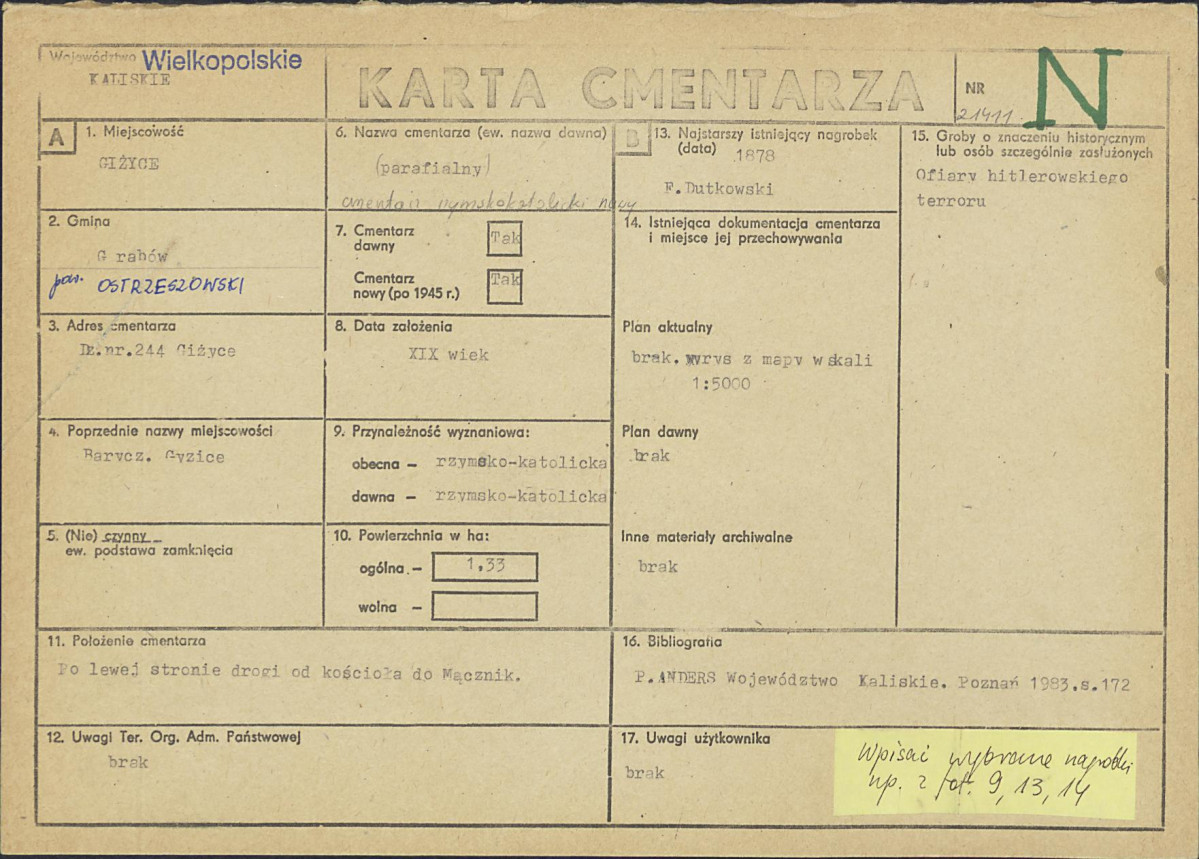 Karta cmentarza, skan nr 1