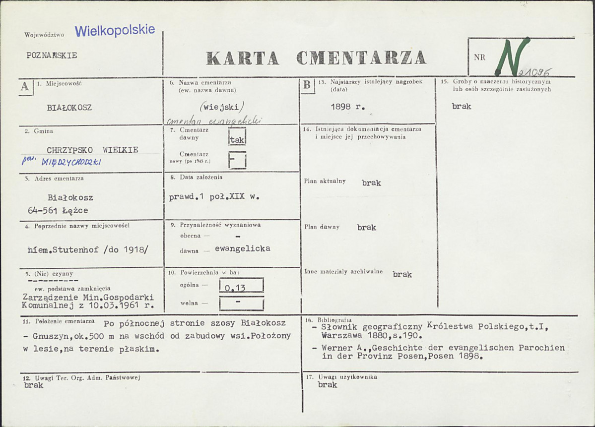 Karta cmentarza, skan nr 1