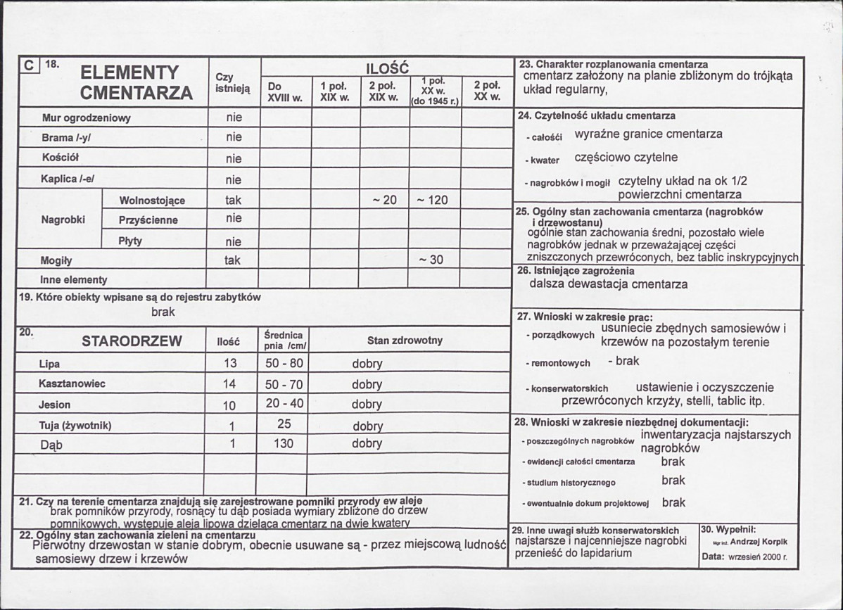 Karta cmentarza, skan nr 2