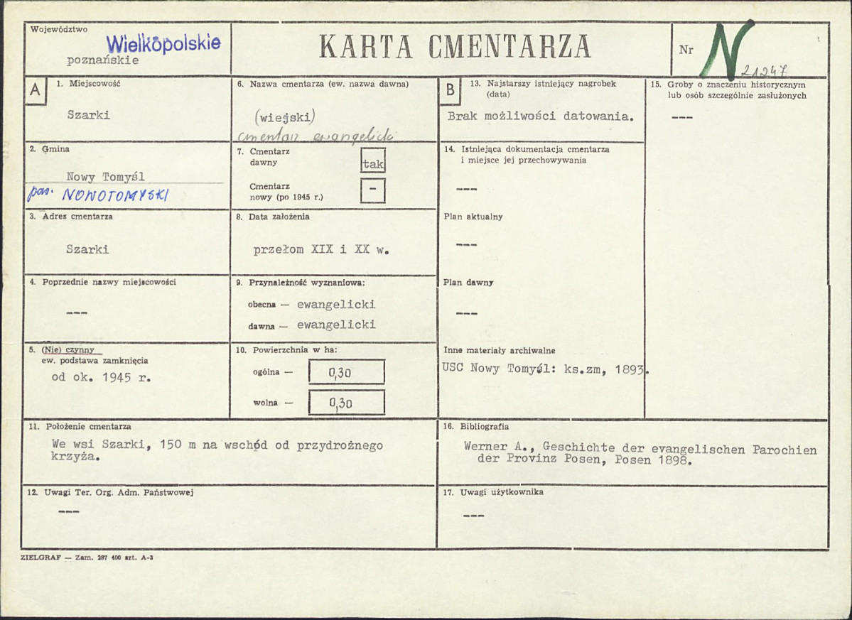 Karta cmentarza, skan nr 1