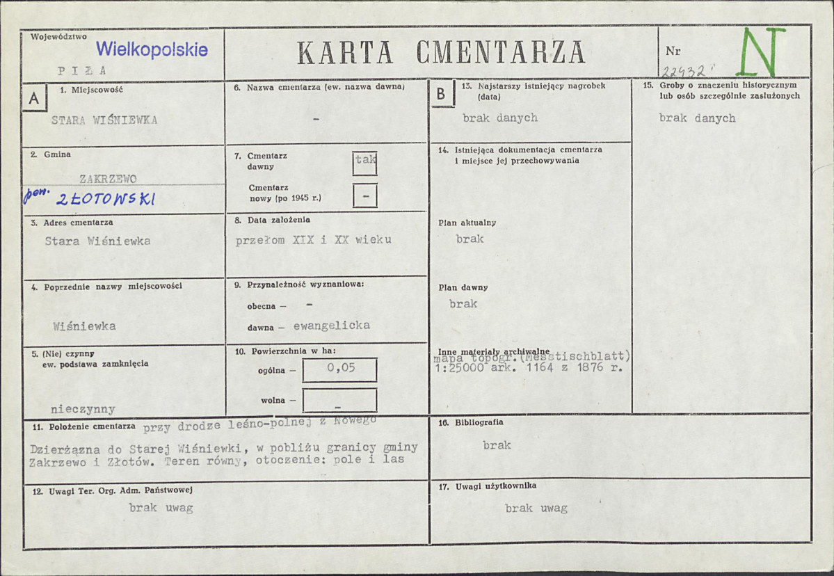 Karta cmentarza, skan nr 1