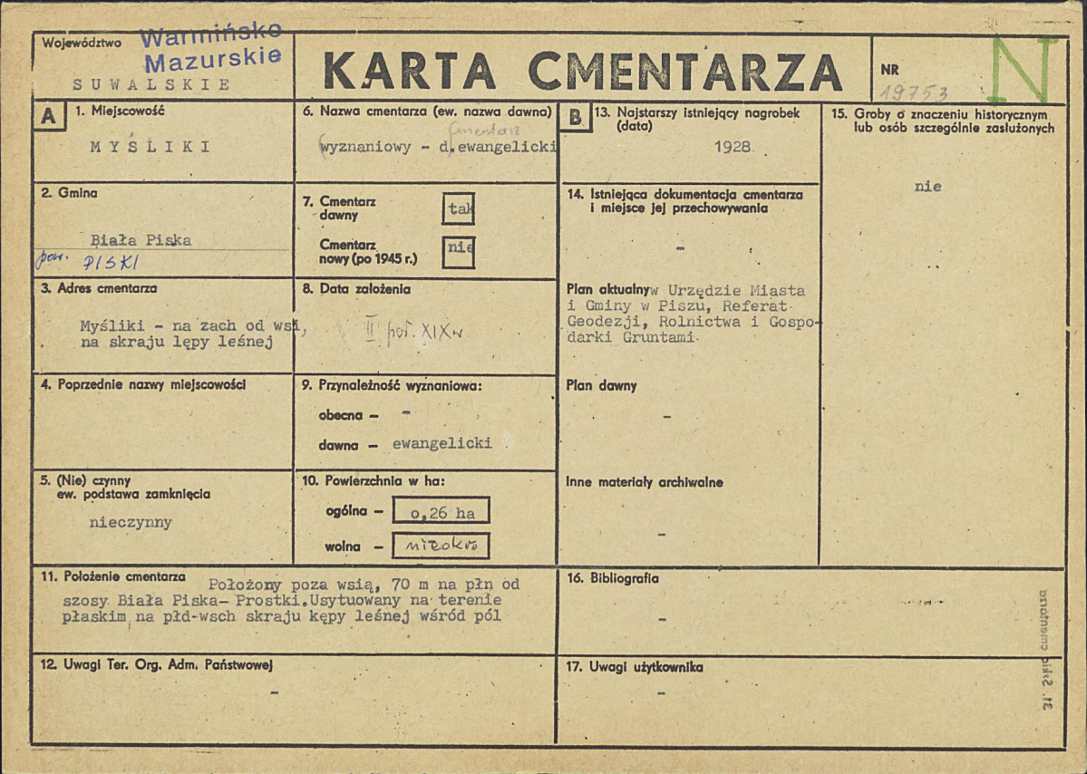 Karta cmentarza, skan nr 1