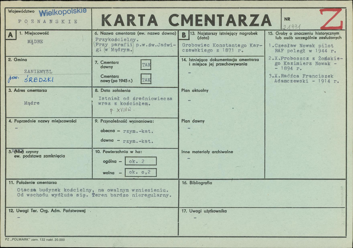 Karta cmentarza, skan nr 1