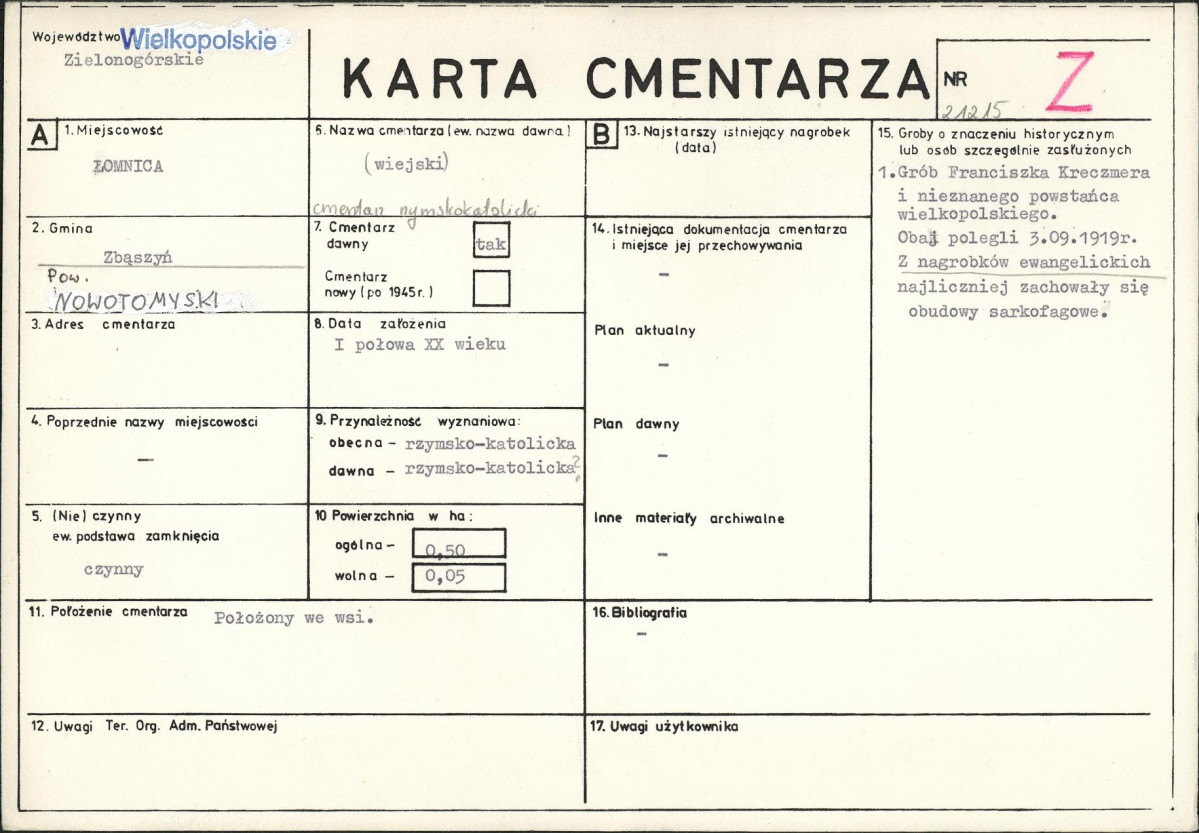 Karta cmentarza, skan nr 1