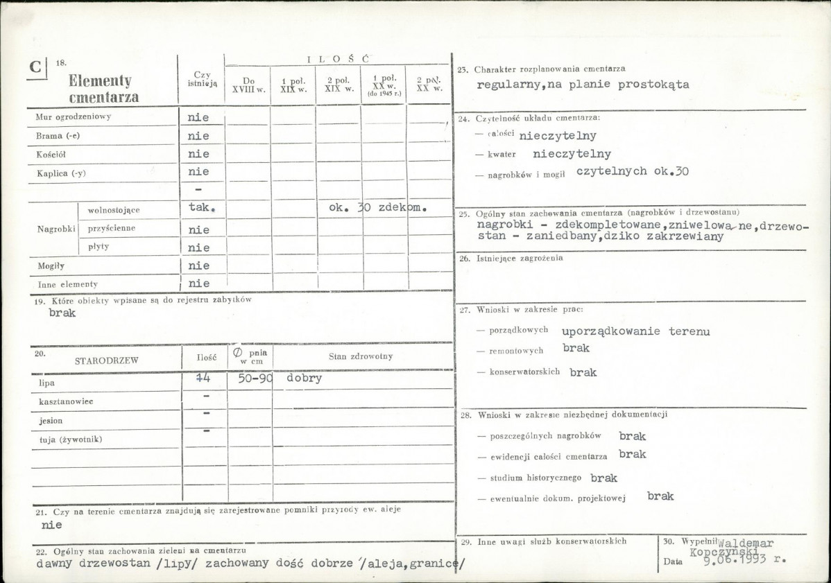 Karta cmentarza, skan nr 2