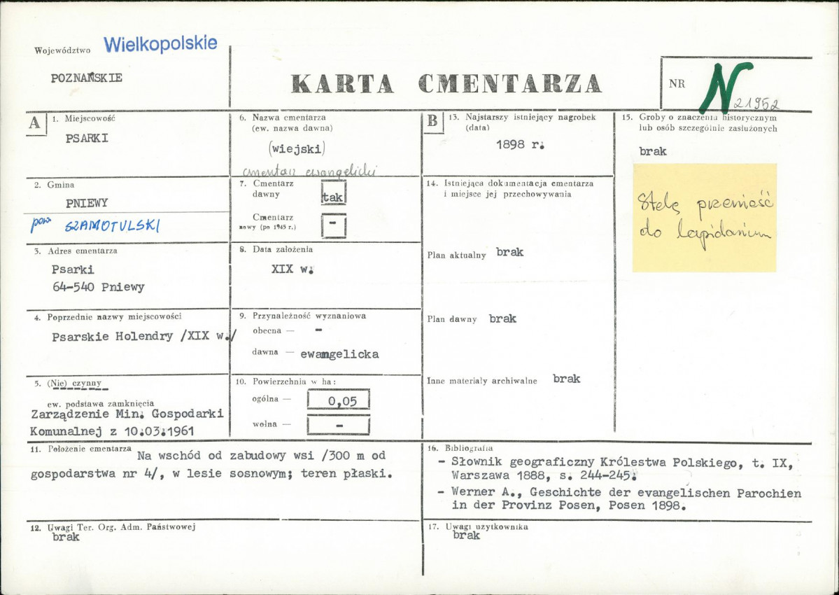 Karta cmentarza, skan nr 1