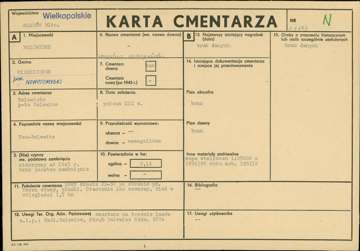 Karta cmentarza, skan nr 1