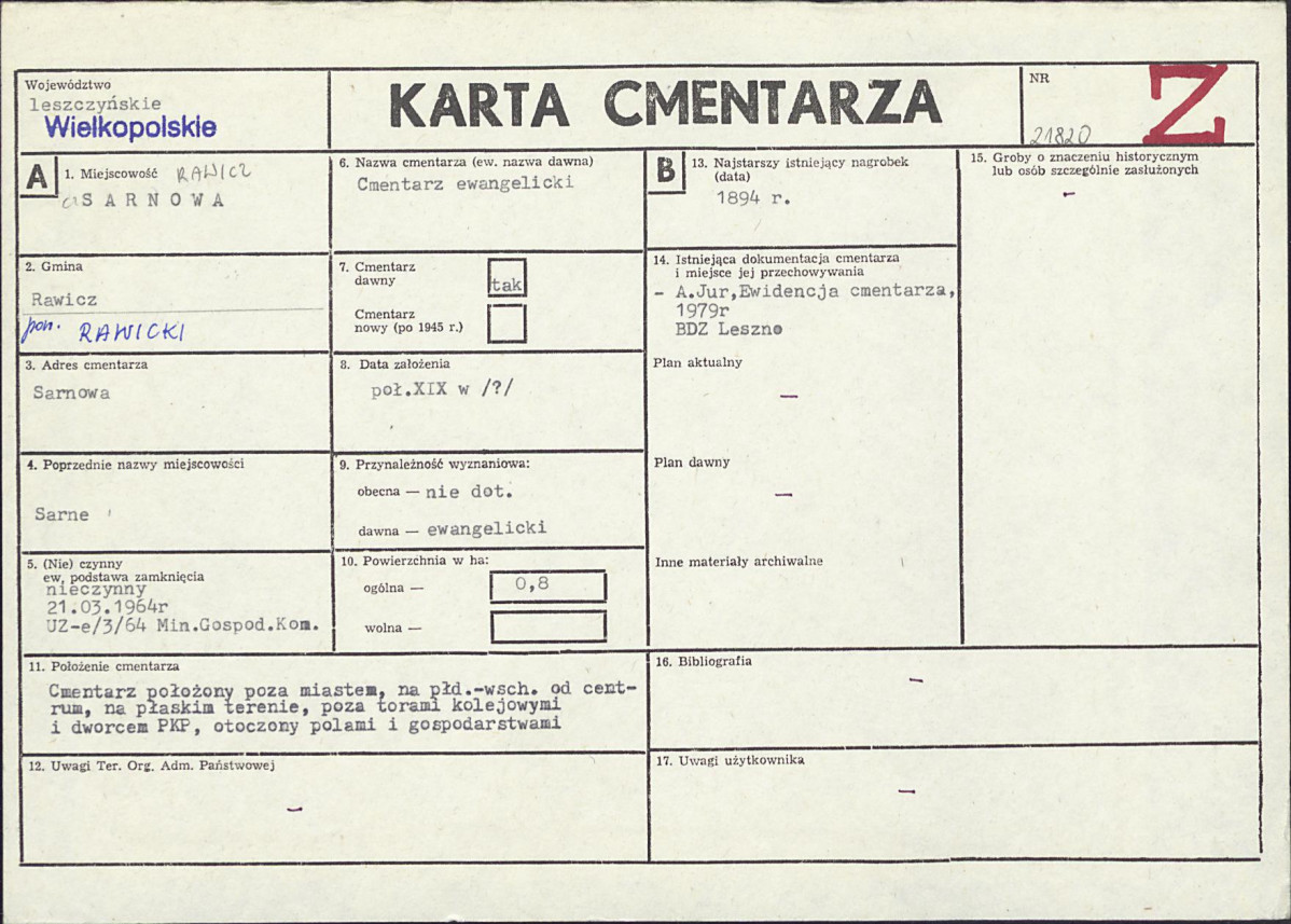 Karta cmentarza, skan nr 1
