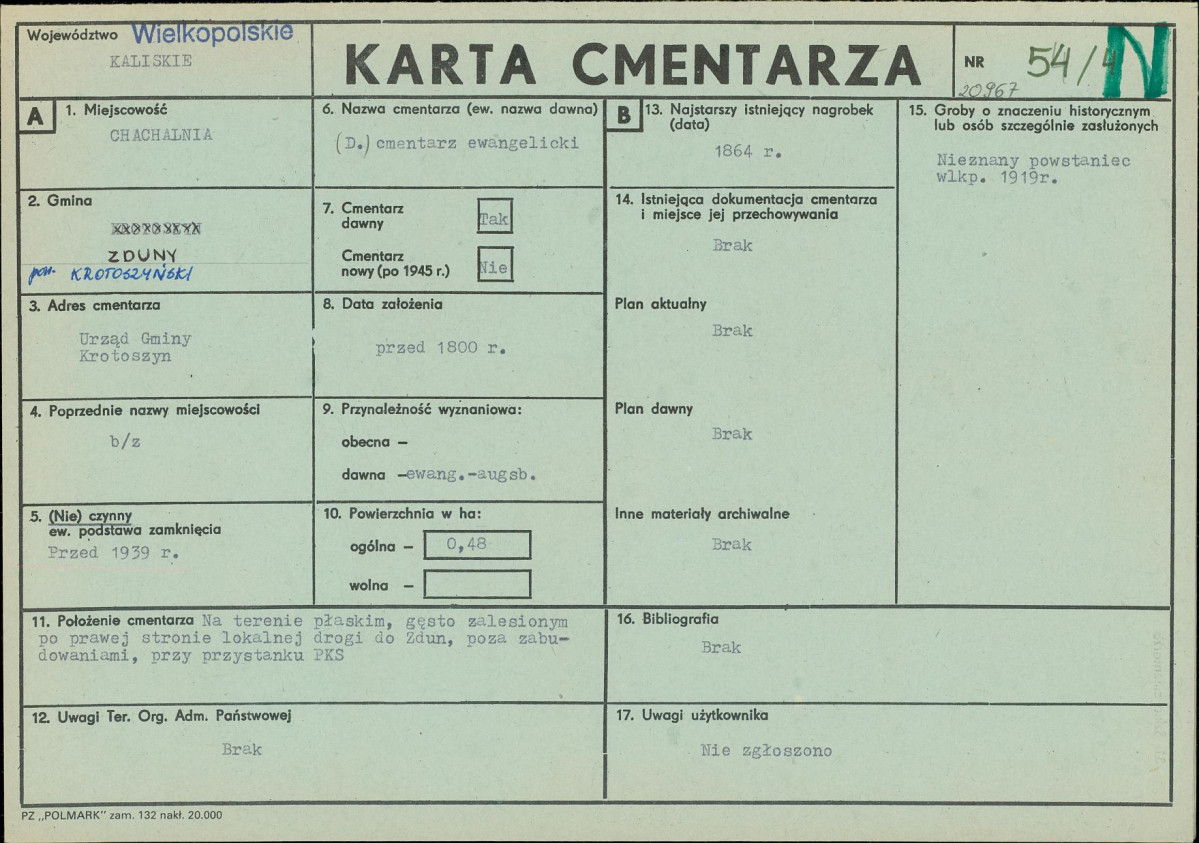 Karta cmentarza, skan nr 1